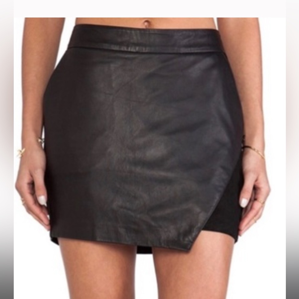 Scotch & Soda Asymmetric Leather Mini Skirt | Women size 1